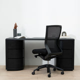 Ex Display - Aiza 1.6m Office Desk - Full Black Office Desk Dwood-Core