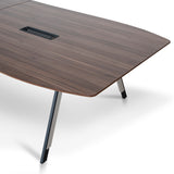 Vogue 3.6m Boardroom Meeting Table - Walnut Top With Black Legs Boardroom Table Sun Desk-Core