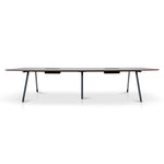 Vogue 3.6m Boardroom Meeting Table - Walnut Top With Black Legs Boardroom Table Sun Desk-Core