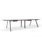 Vogue 3.6m Boardroom Meeting Table - Walnut Top With Black Legs Boardroom Table Sun Desk-Core
