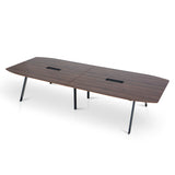 Vogue 3.6m Boardroom Meeting Table - Walnut Top With Black Legs Boardroom Table Sun Desk-Core