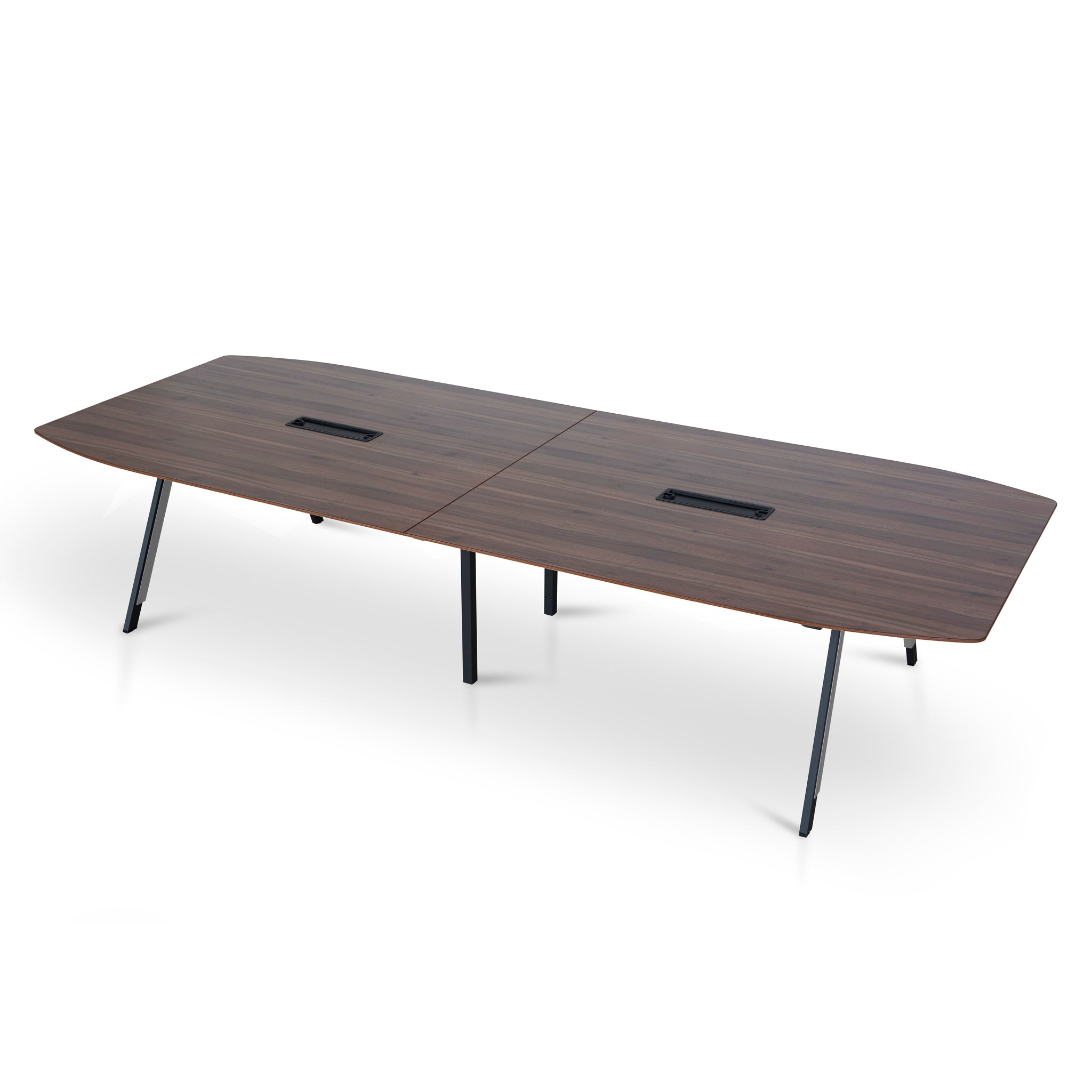 Vogue 3.6m Boardroom Meeting Table - Walnut Top With Black Legs Boardroom Table Sun Desk-Core