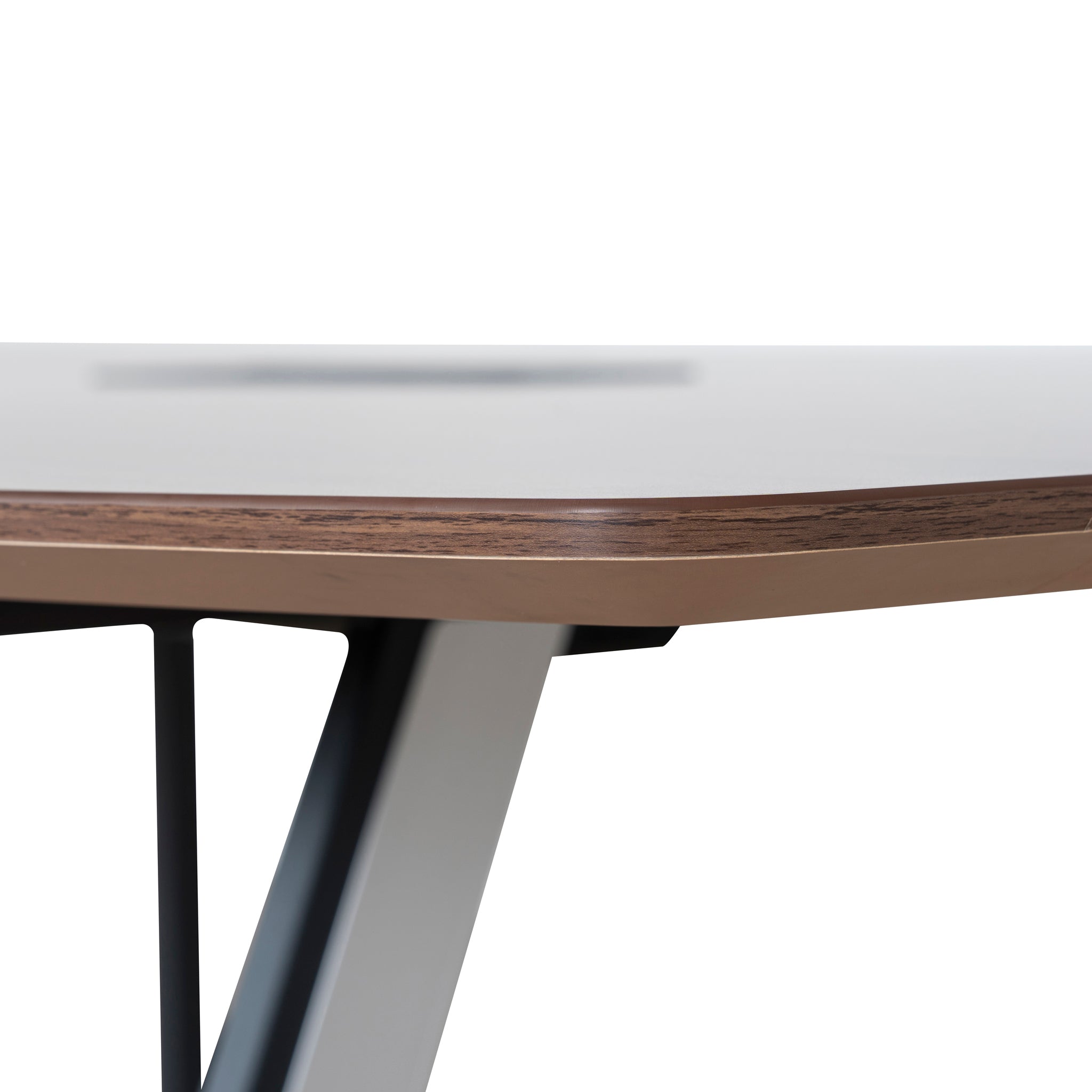 Vogue 3.6m Boardroom Meeting Table - Walnut Top With Black Legs Boardroom Table Sun Desk-Core