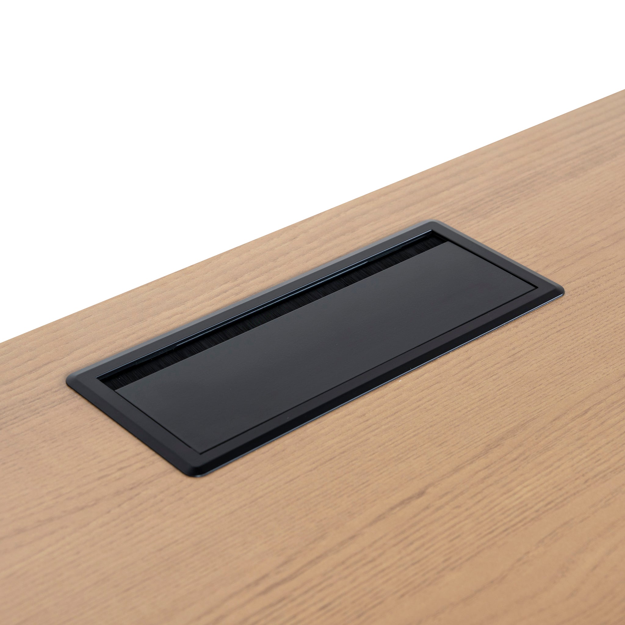 Halo 1.6m Single Seater Natural Office Desk - Black Legs Executive Desk Sun Desk-Core