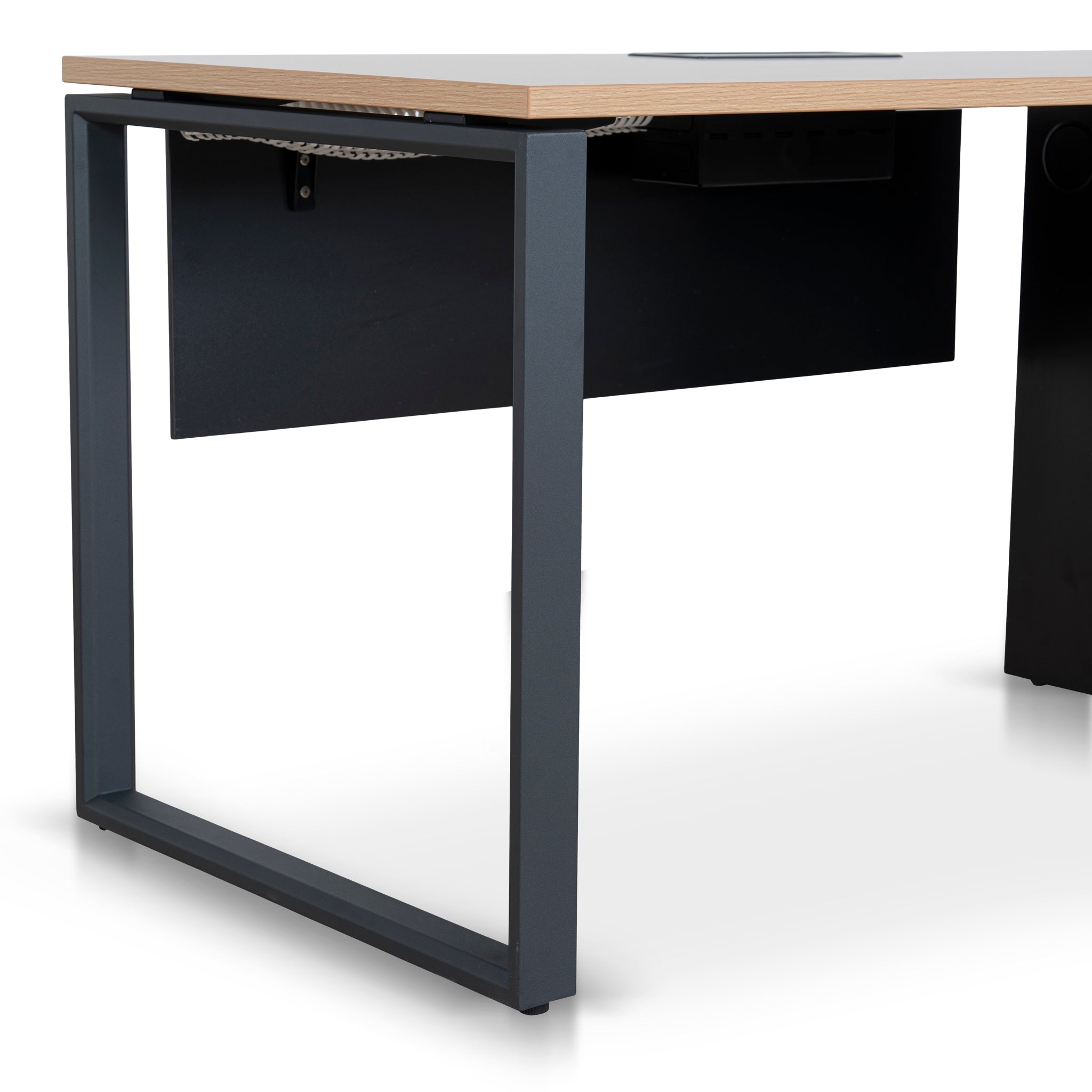 Halo 1.6m Single Seater Natural Office Desk - Black Legs Executive Desk Sun Desk-Core