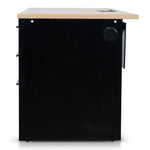 Halo 1.6m Single Seater Natural Office Desk - Black Legs Executive Desk Sun Desk-Core
