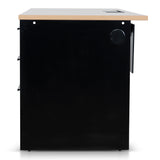 Halo 1.6m Single Seater Natural Office Desk - Black Legs Executive Desk Sun Desk-Core
