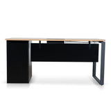 Halo 1.6m Single Seater Natural Office Desk - Black Legs Executive Desk Sun Desk-Core