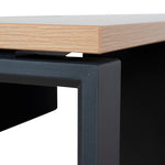 Halo 1.6m Single Seater Natural Office Desk - Black Legs Executive Desk Sun Desk-Core