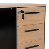 Halo 1.6m Single Seater Natural Office Desk - Black Legs Executive Desk Sun Desk-Core