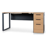 Halo 1.6m Single Seater Natural Office Desk - Black Legs Executive Desk Sun Desk-Core