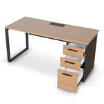 Halo 1.6m Single Seater Natural Office Desk - Black Legs Executive Desk Sun Desk-Core