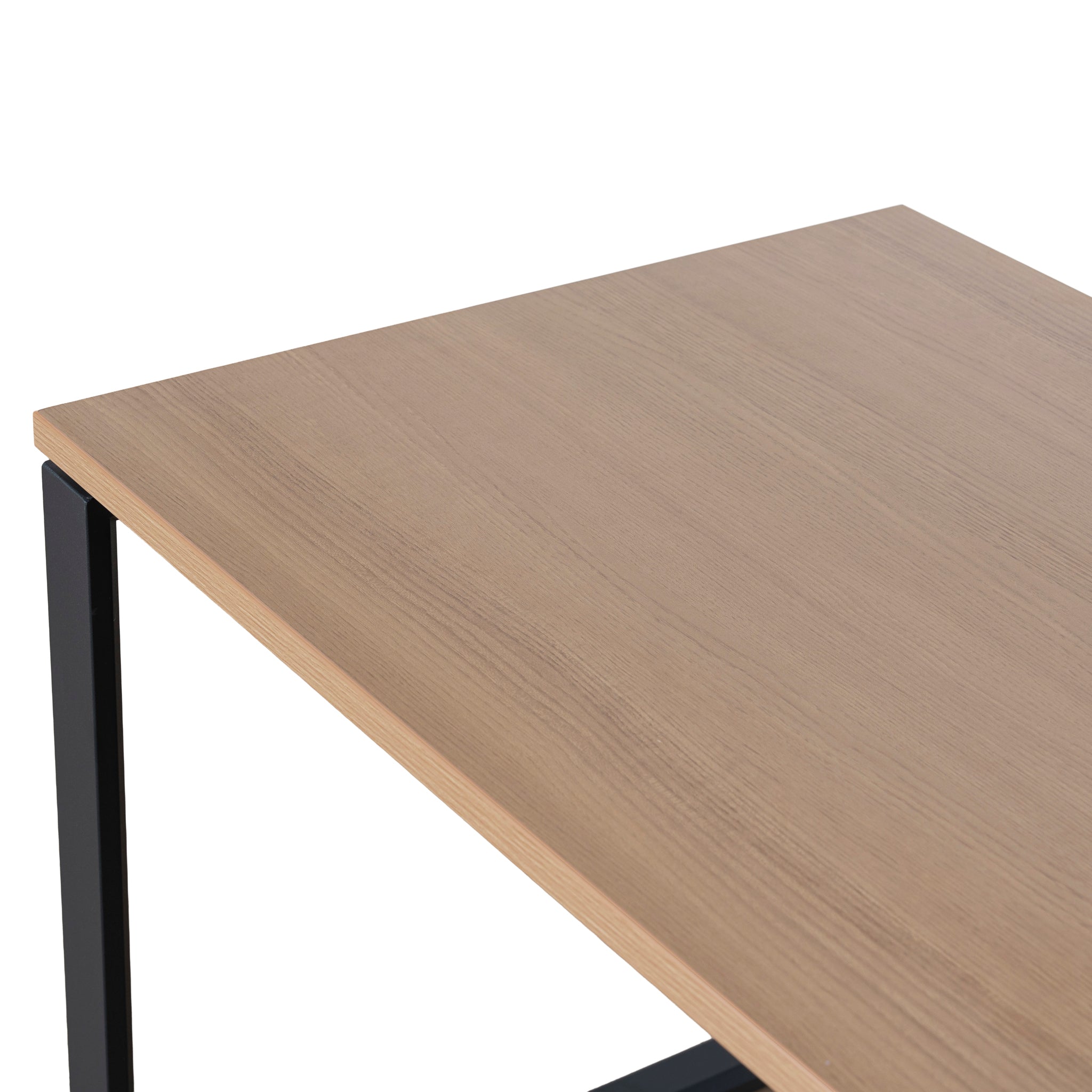 Halo 1.6m Single Seater Natural Office Desk - Black Legs Executive Desk Sun Desk-Core