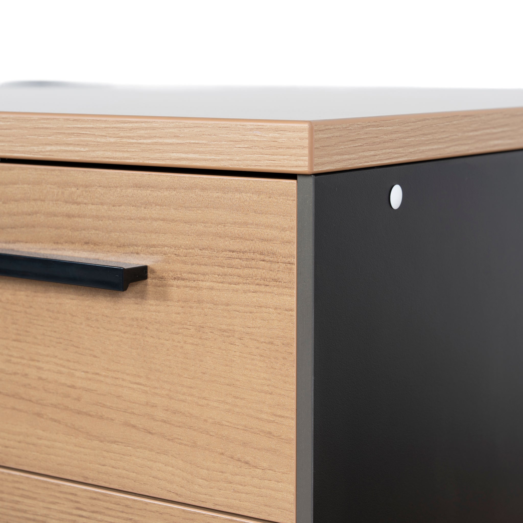 Halo 1.6m Single Seater Natural Office Desk - Black Legs Executive Desk Sun Desk-Core