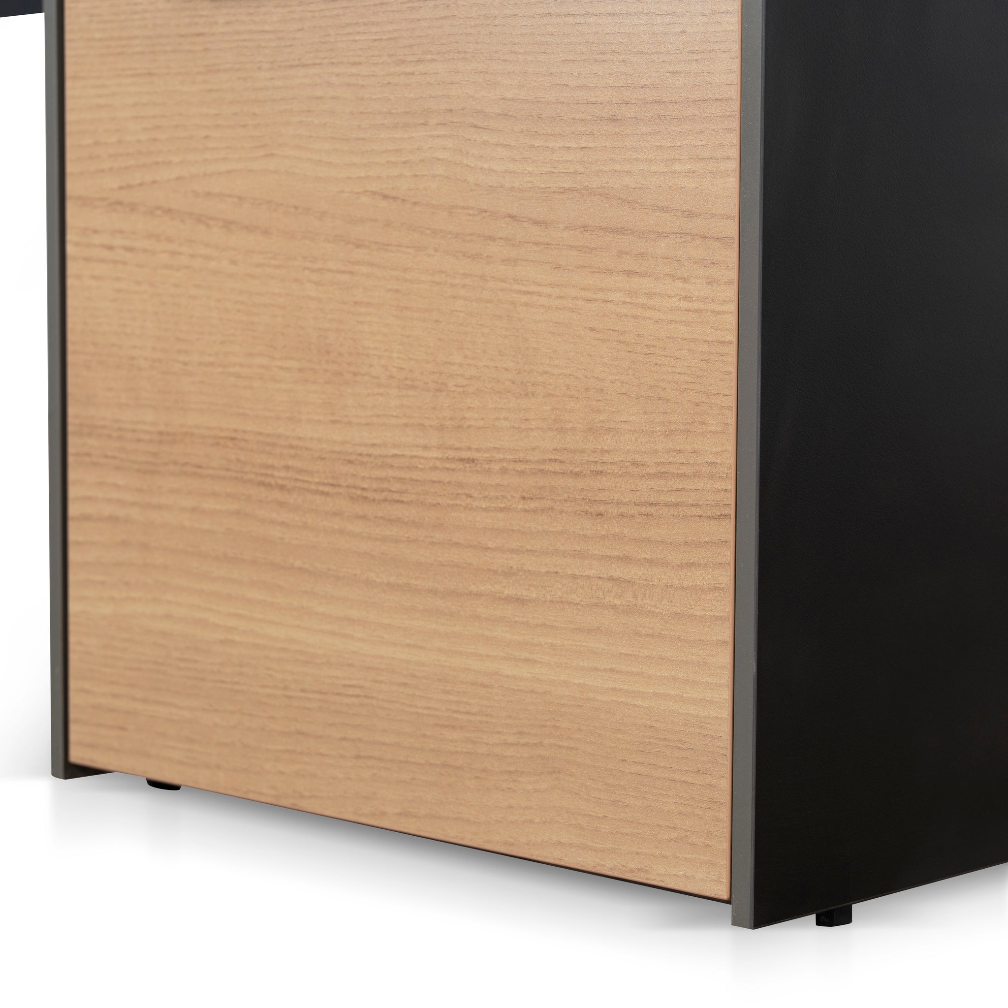 Halo 1.6m Single Seater Natural Office Desk - Black Legs Executive Desk Sun Desk-Core