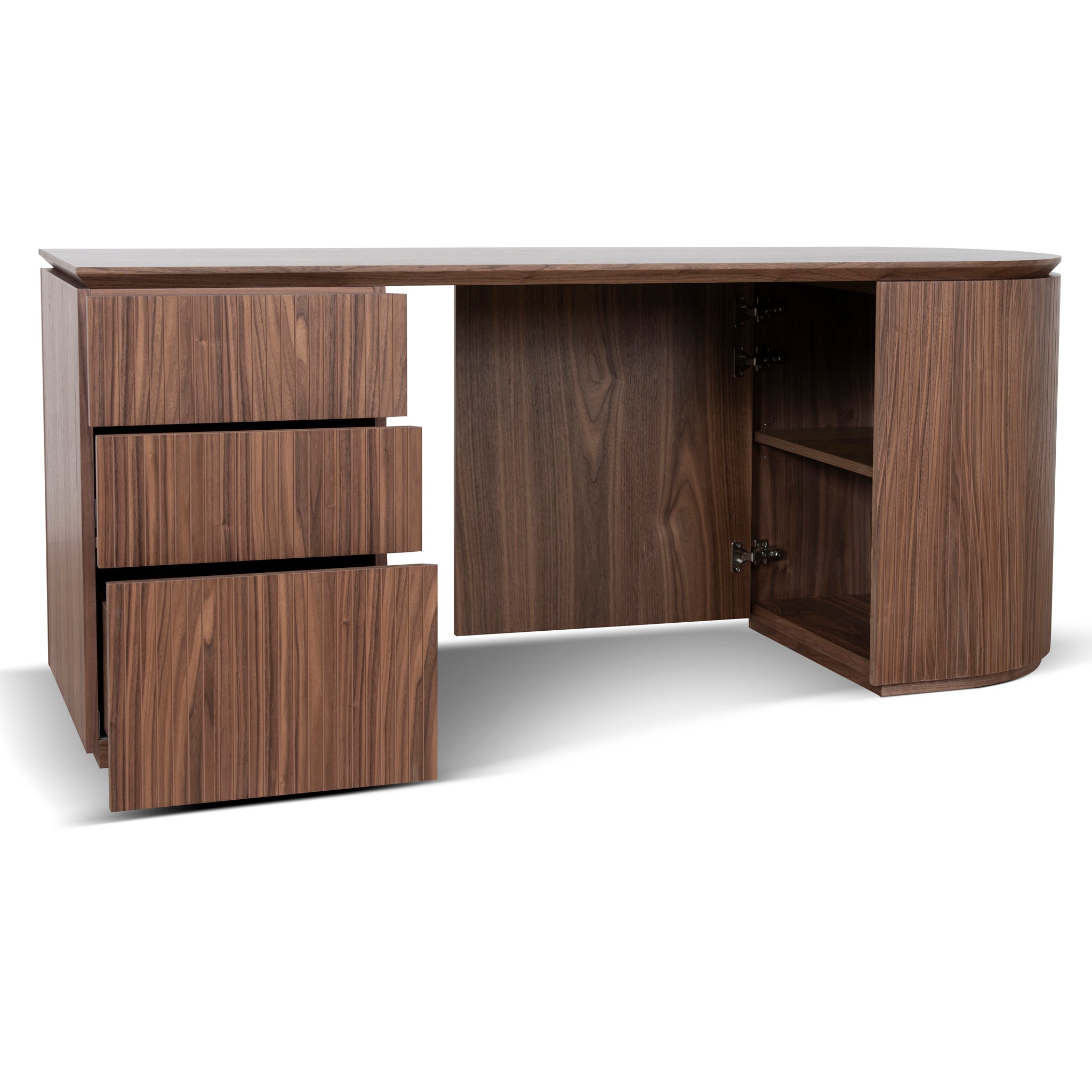 Albina 1.77m Left Drawer Office Desk - Walnut Office Desk Century-Core