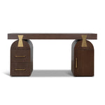 Junon 1.55m New Elm Home Office Desk - Walnut Office Desk Nicki-Core