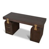 Junon 1.55m New Elm Home Office Desk - Walnut Office Desk Nicki-Core