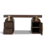 Junon 1.55m New Elm Home Office Desk - Walnut Office Desk Nicki-Core