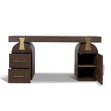 Junon 1.55m New Elm Home Office Desk - Walnut Office Desk Nicki-Core