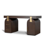 Junon 1.55m New Elm Home Office Desk - Walnut Office Desk Nicki-Core