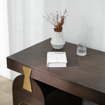 Junon 1.55m New Elm Home Office Desk - Walnut Office Desk Nicki-Core