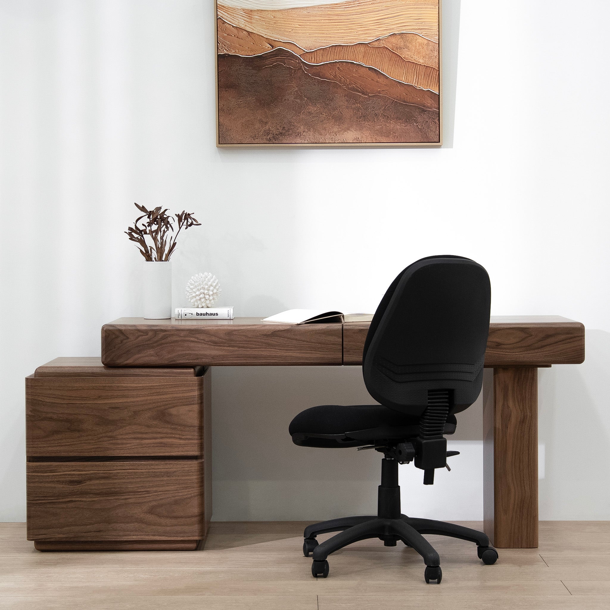Orrion 1.6m Office Desk - Walnut Veneer Office Desk Century-Core