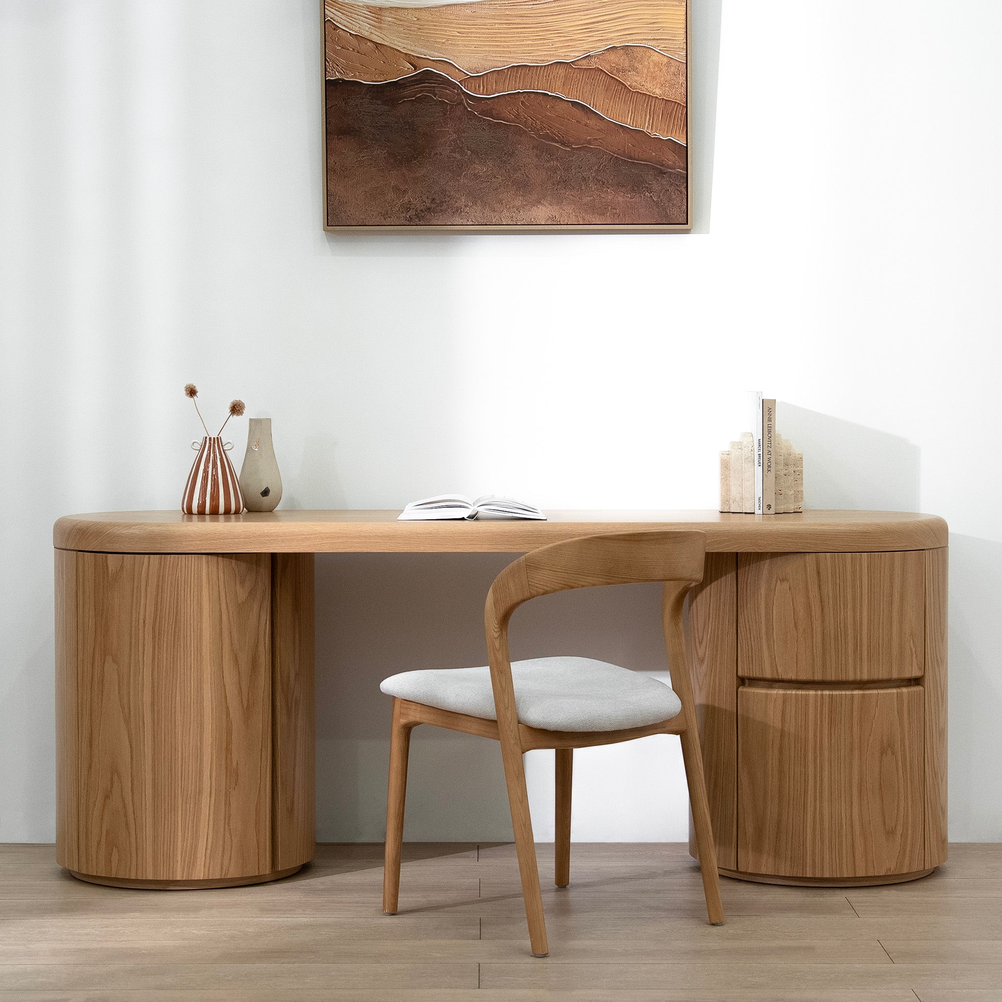 Myrren 1.9m Office Desk - Natural Oak Office Desk Century-Core