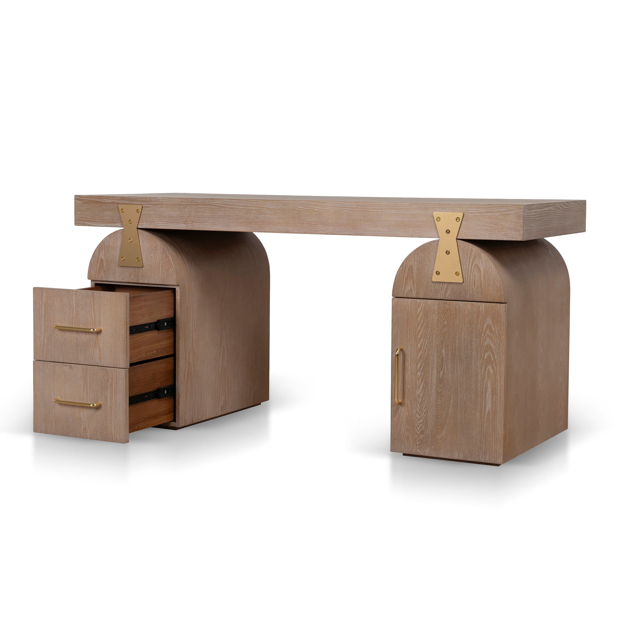 Junon 1.55m New Elm Home Office Desk - Natural Home Office Desk Nicki-Core