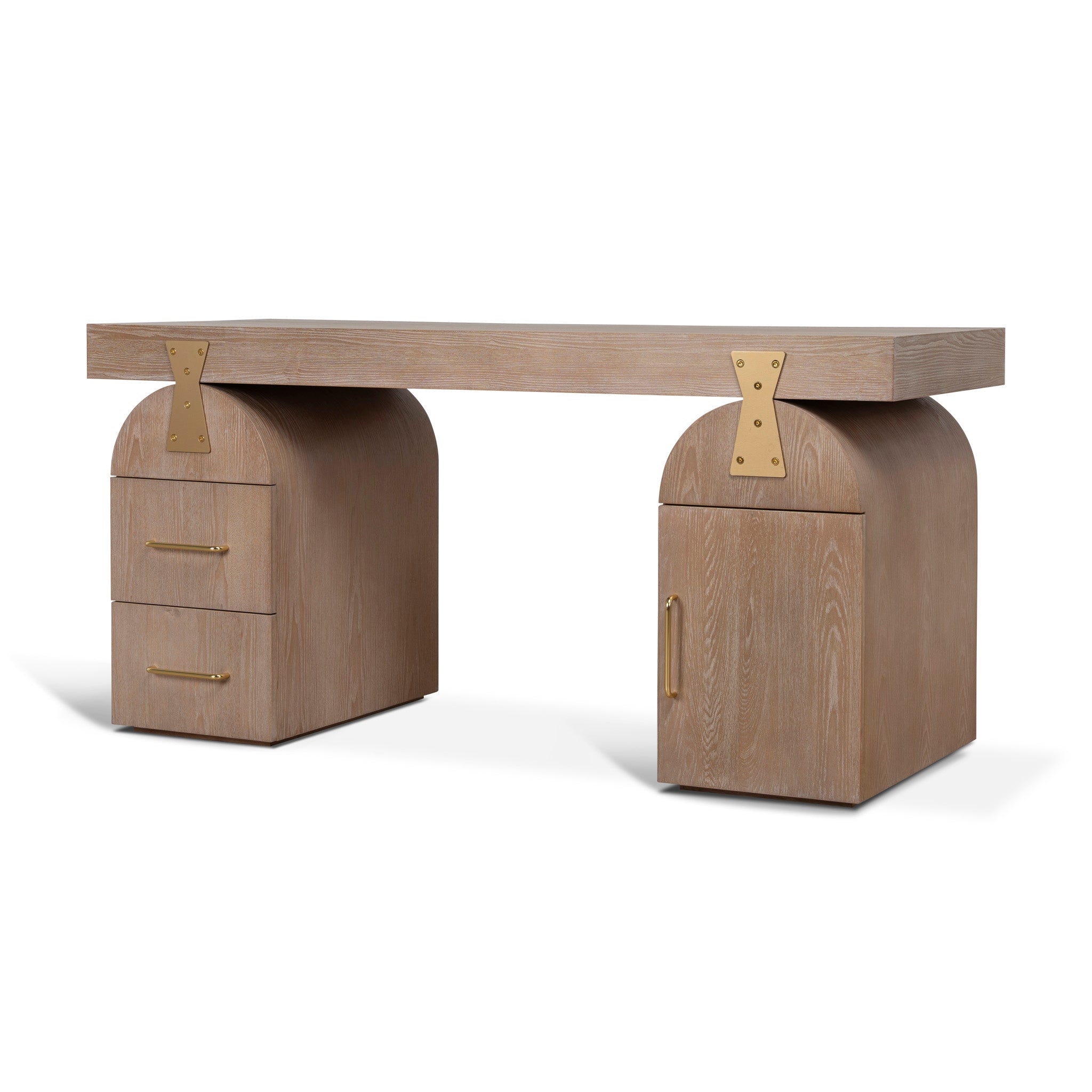 Junon 1.55m New Elm Home Office Desk - Natural Home Office Desk Nicki-Core