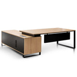 Ex Display - Janell 2.3m Right Return Office Desk - Natural Office Desk Sun Desk-Core   