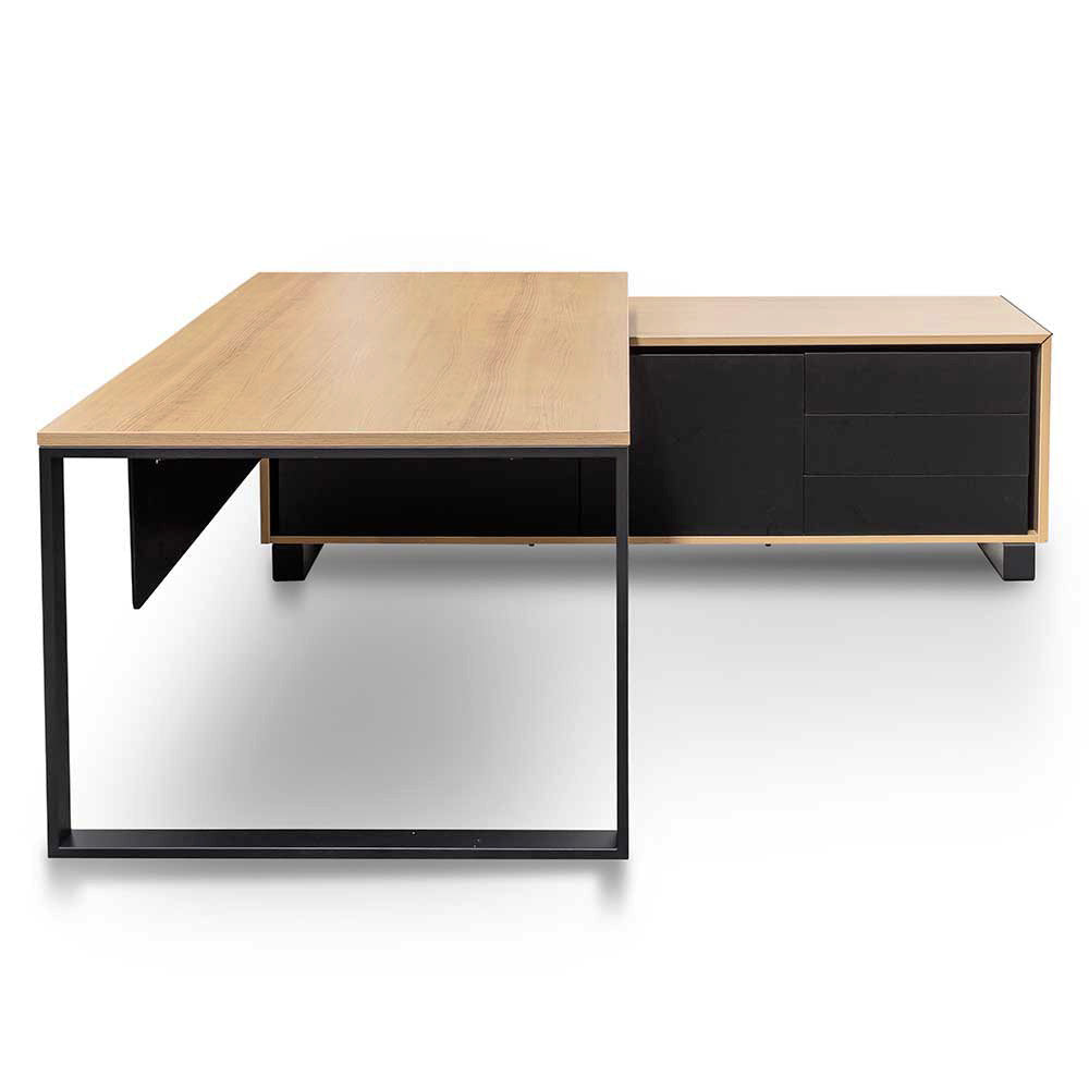 Ex Display - Janell 2.3m Right Return Office Desk - Natural Office Desk Sun Desk-Core   
