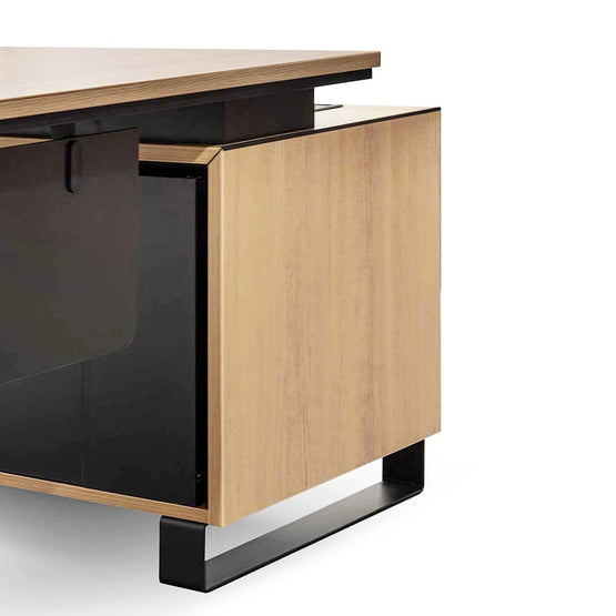 Janell 2.3m Left Return Office Desk - Natural Office Desk Sun Desk-Core   