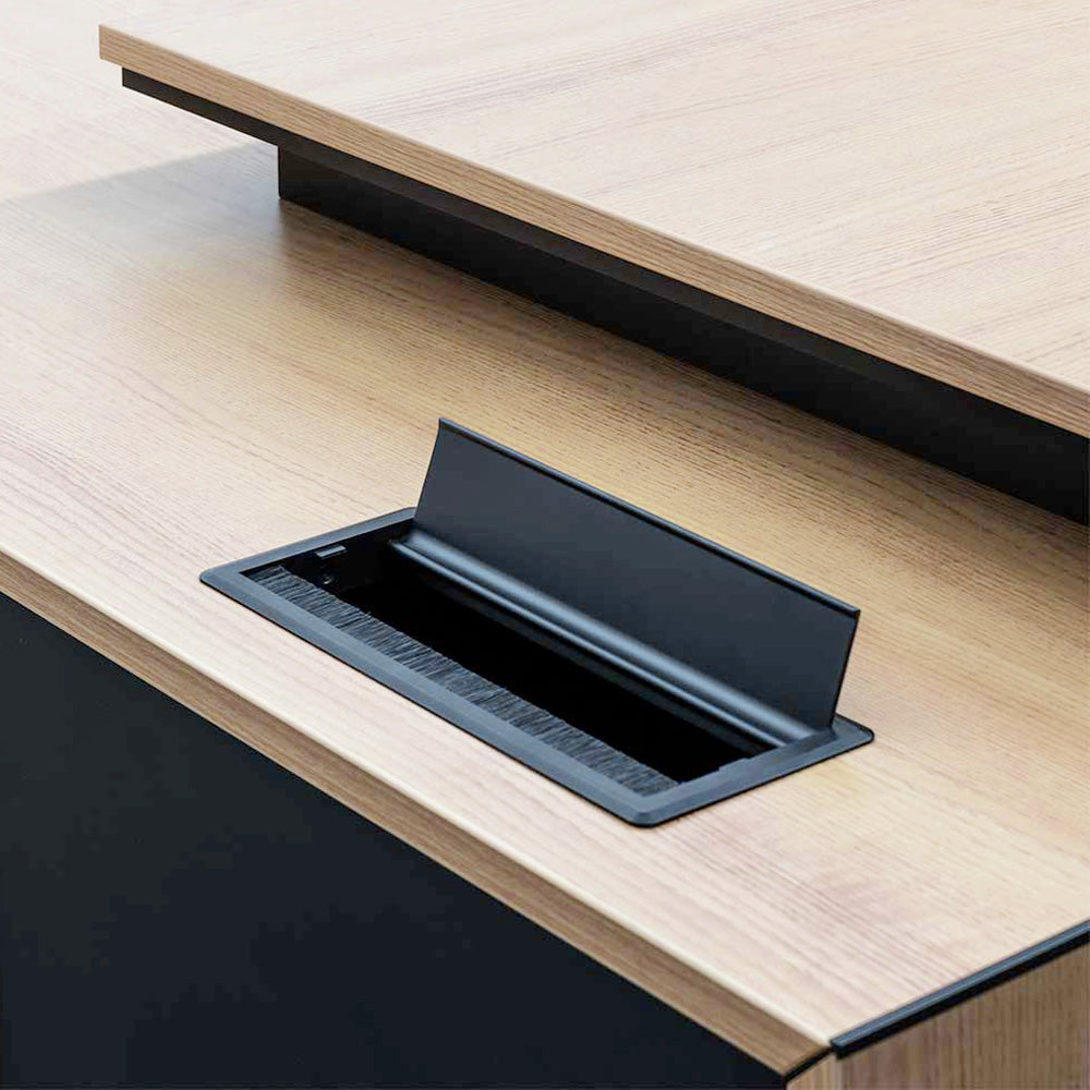 Ex Display - Janell 2.3m Right Return Office Desk - Natural Office Desk Sun Desk-Core   