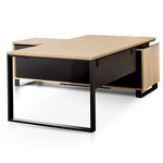 Janell 2.3m Left Return Office Desk - Natural Office Desk Sun Desk-Core   