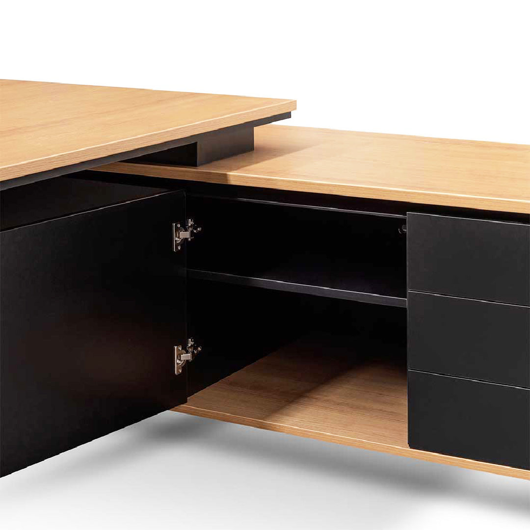 Ex Display - Janell 2.3m Right Return Office Desk - Natural Office Desk Sun Desk-Core   