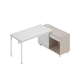 Ex Display - Montoya 1.75m Right Return Lavender Office Desk - White Base Office Desk Sun Desk-Core