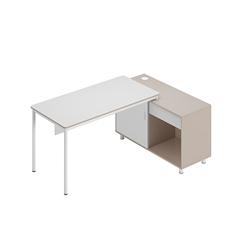 Ex Display - Montoya 1.75m Right Return Lavender Office Desk - White Base Office Desk Sun Desk-Core