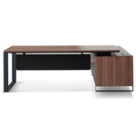 Janell 2.3m Left Return Office Desk - Walnut Office Desk Sun Desk-Core   