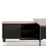 Janell 2.3m Left Return Office Desk - Walnut Office Desk Sun Desk-Core   