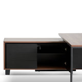 Janell 2.3m Left Return Office Desk - Walnut Office Desk Sun Desk-Core   