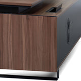 Janell 2.3m Left Return Office Desk - Walnut Office Desk Sun Desk-Core   