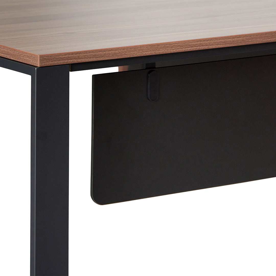 Janell 2.3m Left Return Office Desk - Walnut Office Desk Sun Desk-Core   