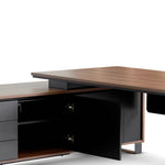 Janell 2.3m Left Return Office Desk - Walnut Office Desk Sun Desk-Core   