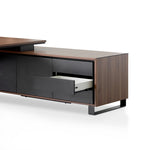 Janell 2.3m Right Return Office Desk - Walnut Office Desk Sun Desk-Core   