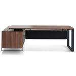 Janell 2.3m Right Return Office Desk - Walnut Office Desk Sun Desk-Core   
