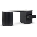 Albina 1.77m Right Drawer Office Desk - Black Oak Office Desk Century-Core   