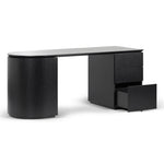 Albina 1.77m Right Drawer Office Desk - Black Oak Office Desk Century-Core   