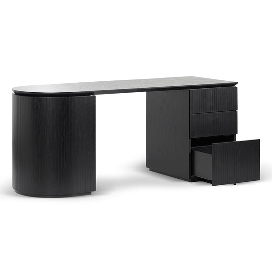 Albina 1.77m Right Drawer Office Desk - Black Oak