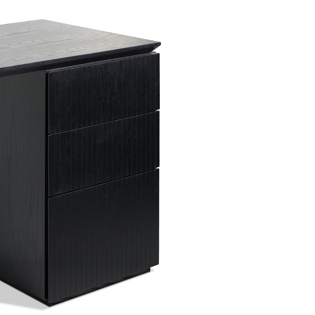 Albina 1.77m Right Drawer Office Desk - Black Oak Office Desk Century-Core   